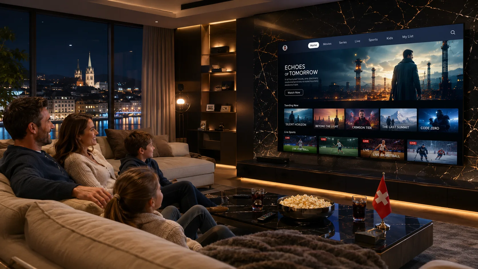 IPTV Abo Schweiz Kundenbewertungen — Familie streamt TV Schweiz, Trustpilot 4.9 Sterne