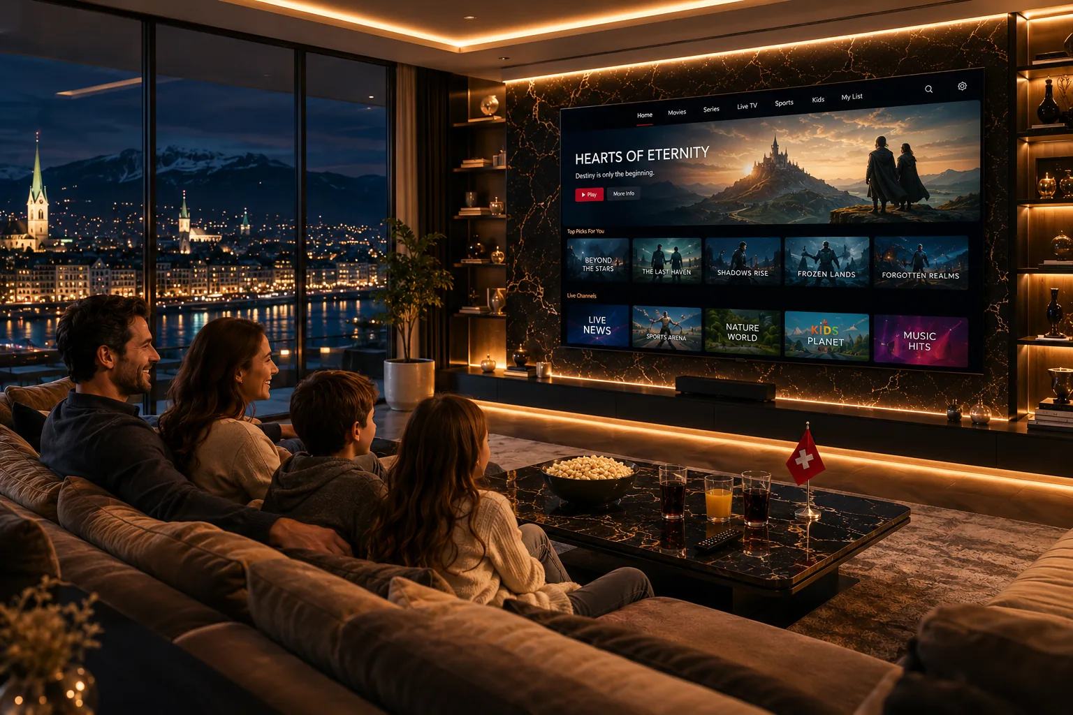 IPTV Schweiz Familie — Premium Streaming in den Schweizer Alpen